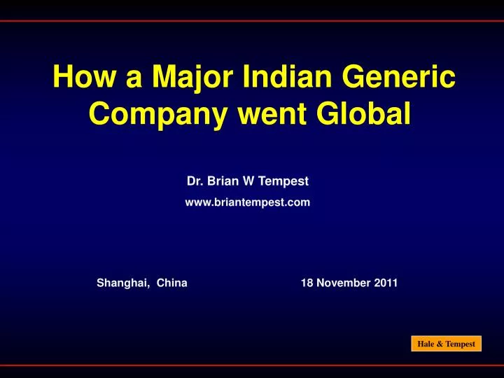 how a major indian generic company went global