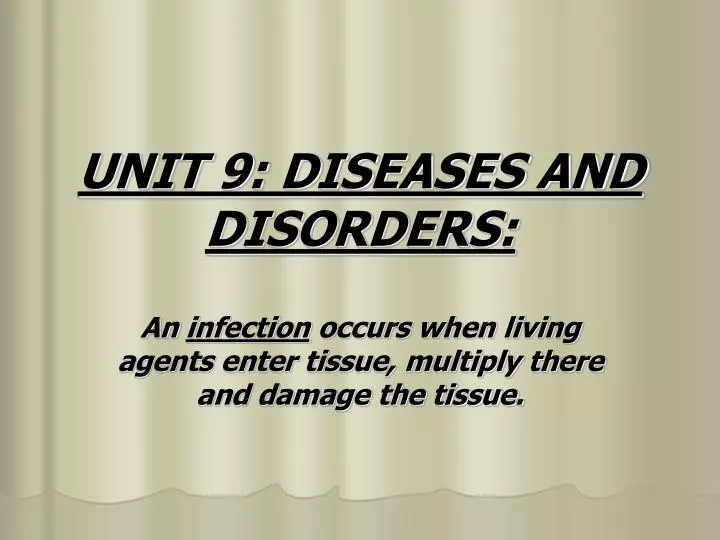unit 9 diseases and disorders