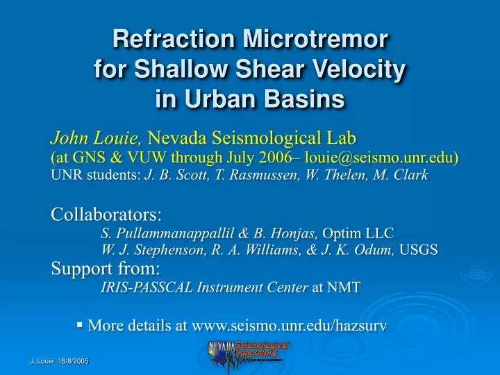 refraction microtremor for shallow shear velocity in urban basins