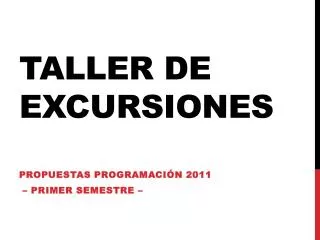 taller de excursiones