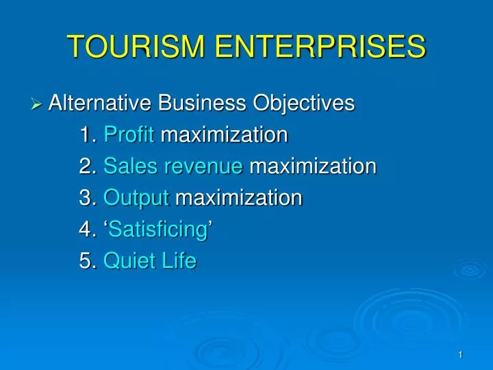 tourism enterprises