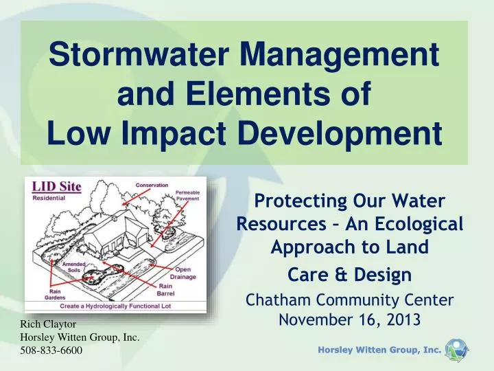 stormwater management and elements of low impact development
