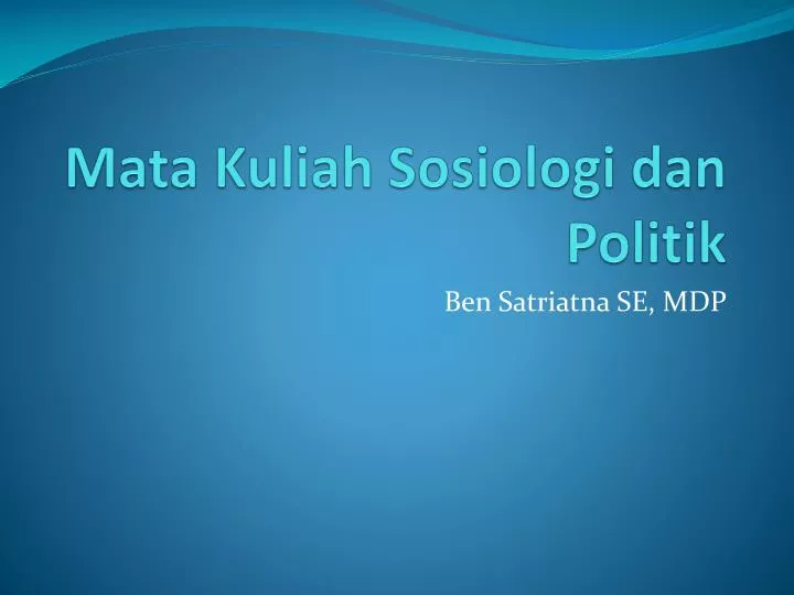 mata kuliah sosiologi dan politik
