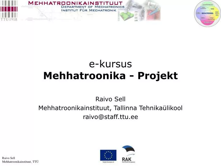 e kursus mehhatroonika projekt