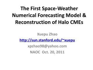 The First Space-Weather Numerical Forecasting Model &amp; Reconstruction of Halo CMEs