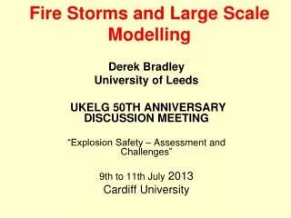 Fire Storms and Large Scale Modelling