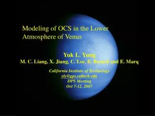 Modeling of OCS in the Lower Atmosphere of Venus