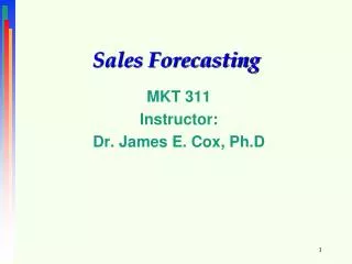 Sales Forecasting