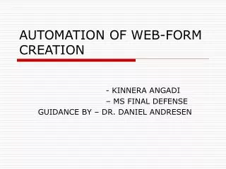 AUTOMATION OF WEB-FORM CREATION