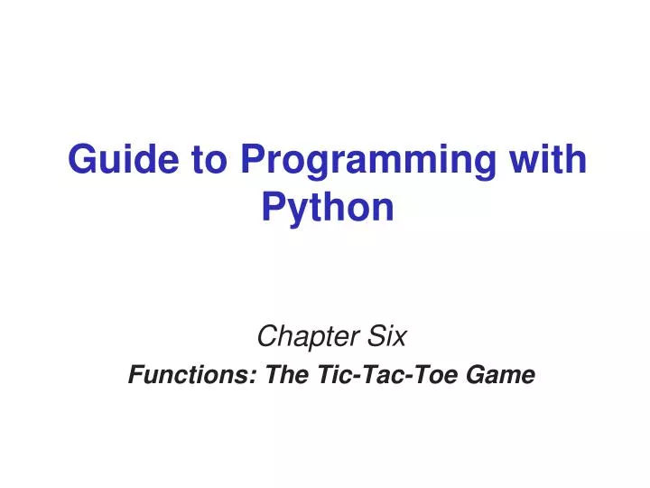 guide to programming with python