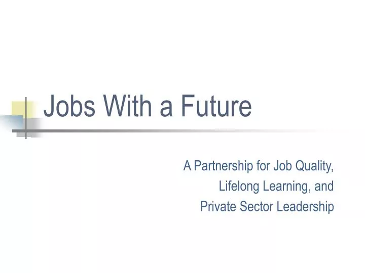 jobs with a future