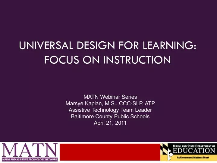 universal design for learning focus on instruction