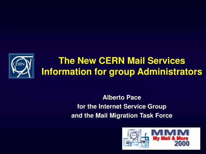 the new cern mail services information for group administrators