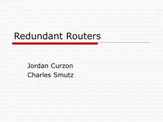 Redundant Routers