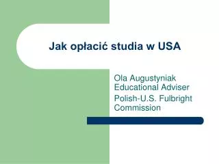 jak op aci studia w usa