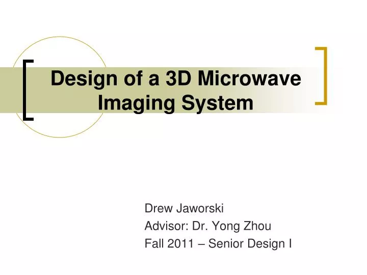 design of a 3d microwave imaging system