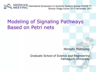 Modeling of Signaling Pathways Based on Petri nets