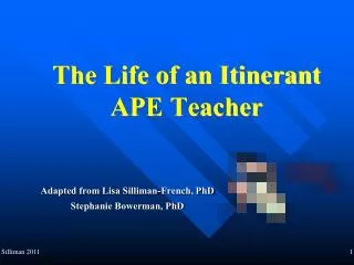 The Life of an Itinerant APE Teacher