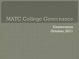 MATC College Governance