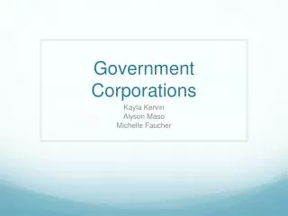 Government Corporations