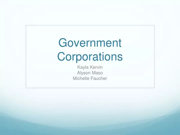government corporations