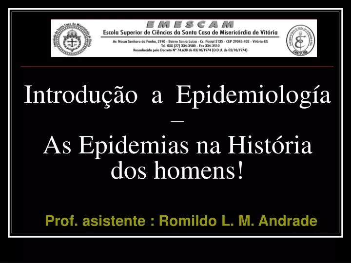 introdu o a epidemiolog a as epidemias na hist ria dos homens