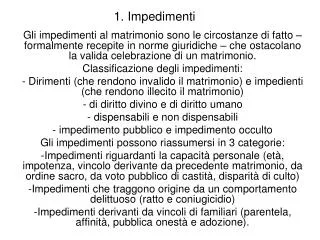 1 impedimenti