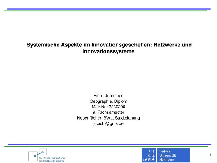 systemische aspekte im innovationsgeschehen netzwerke und innovationssysteme