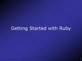 Getting Started with Ruby