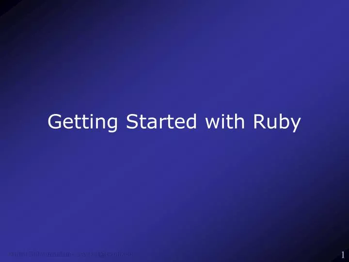 getting started with ruby