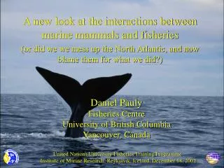 A new look at the interactions between marine mammals and fisheries