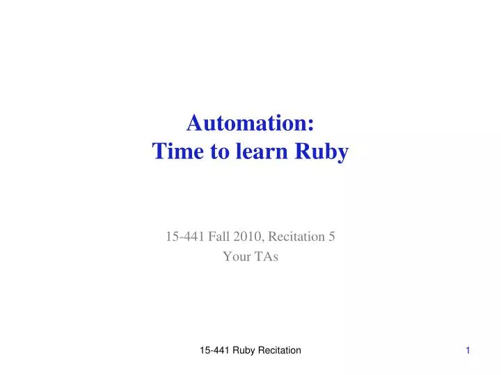 automation time to learn ruby