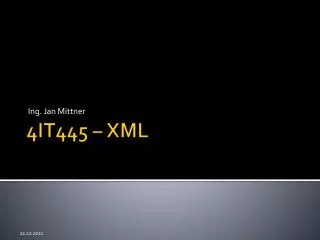 4IT445 – XML