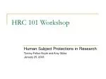 HRC 101 Workshop - slide 1