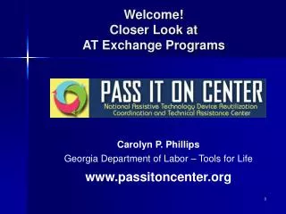 Welcome! Closer Look at AT Exchange Programs