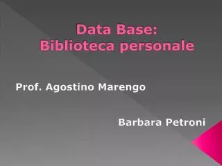 data base biblioteca personale