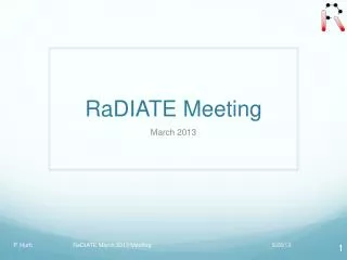 RaDIATE Meeting