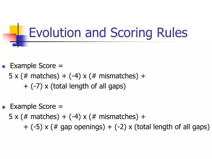 evolution and scoring rules