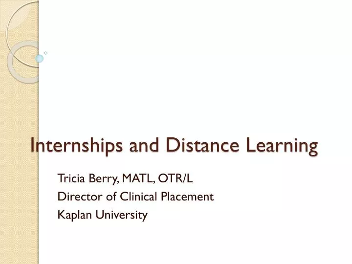 internships and distance learning
