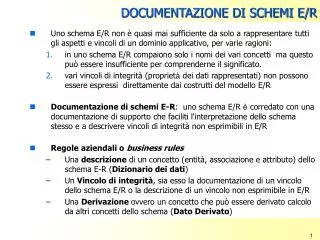 documentazione di schemi e r