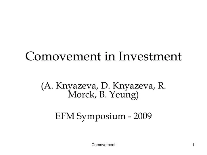 comovement in investment