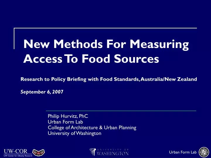 new methods for measuring access to food sources