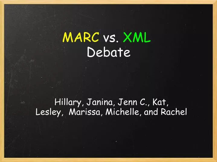 marc vs xml debate