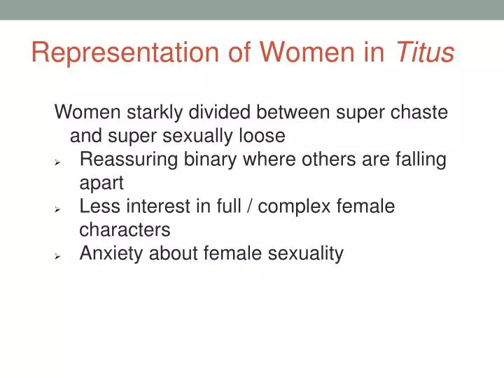 representation of women in titus