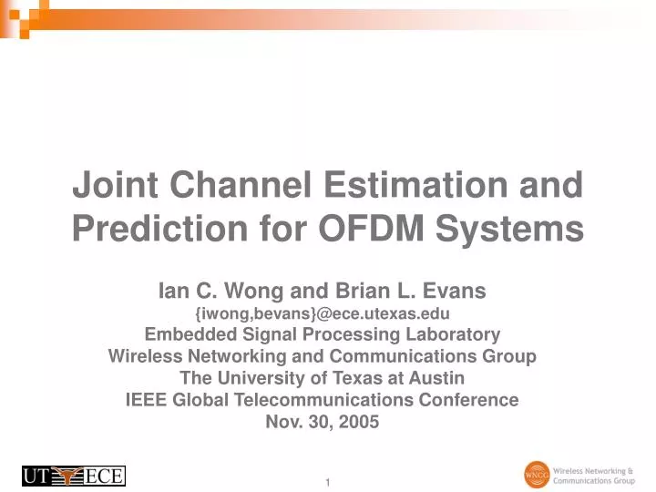 joint channel estimation and prediction for ofdm systems