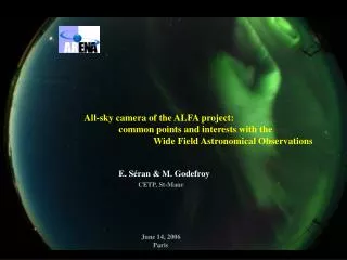 All-sky camera of the ALFA project: 	common points and interests with the