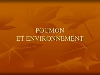 poumon et environnement