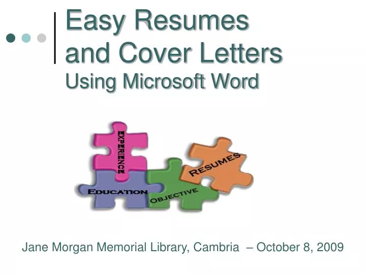 easy resumes and cover letters using microsoft word