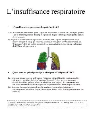 l insuffisance respiratoire