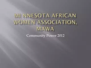 MI NNESOTA African women Association, MAWA